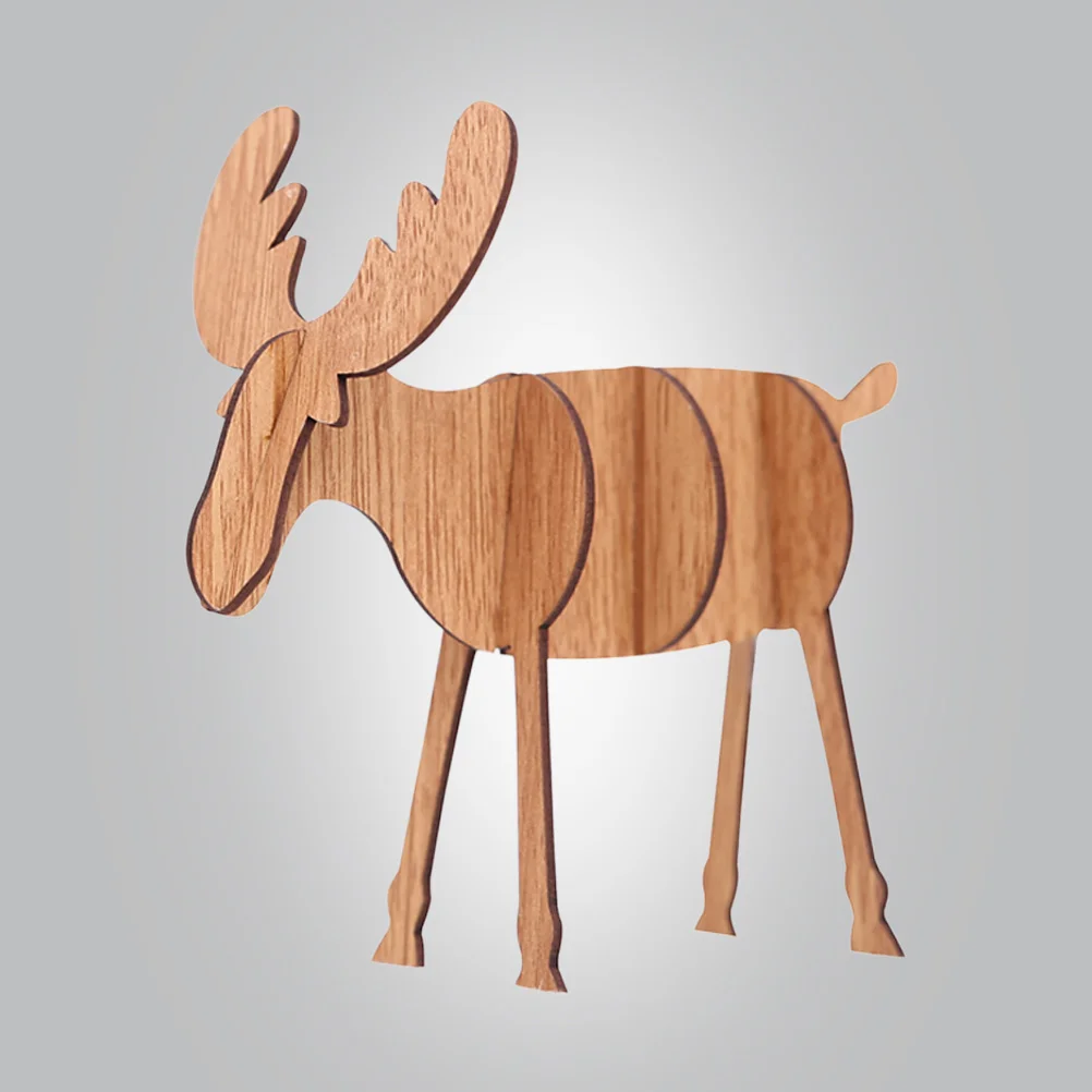 

Christmas Reindeer Deer Ornaments Statue Figurine Wooden Standing Cakes Toppers Tabletop Holidaycrafts
