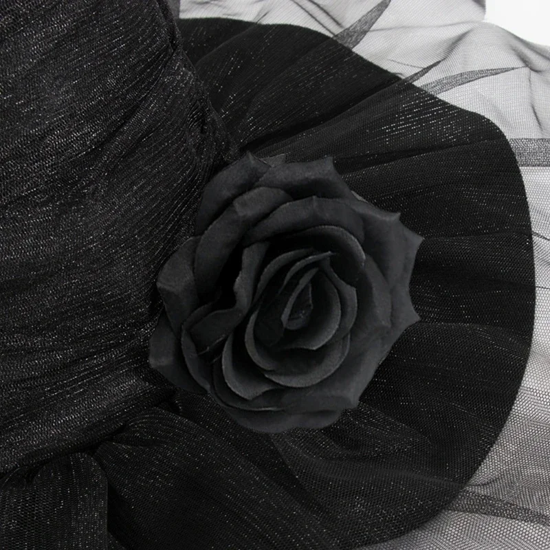 Шапки ведьмы на Хэллоуин для косплея шляпа волшебника в стиле панк с цветком