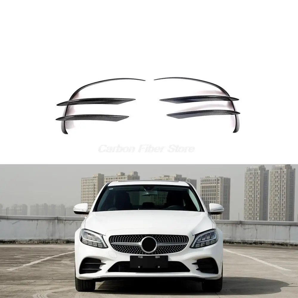

W205 Front Canards with Carbon Fiber Fog Lamp Vents for Mercedes Benz A205 C205 C43 AMG Sport 19-20