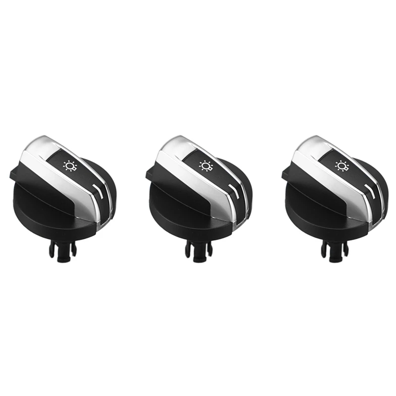 

3Pcs Car Headlight Switch Knob Buttons For-BMW 5/7 Series X3 X4 F01 F02 F03 F10 F18 F07 F06 F25 F26 Black