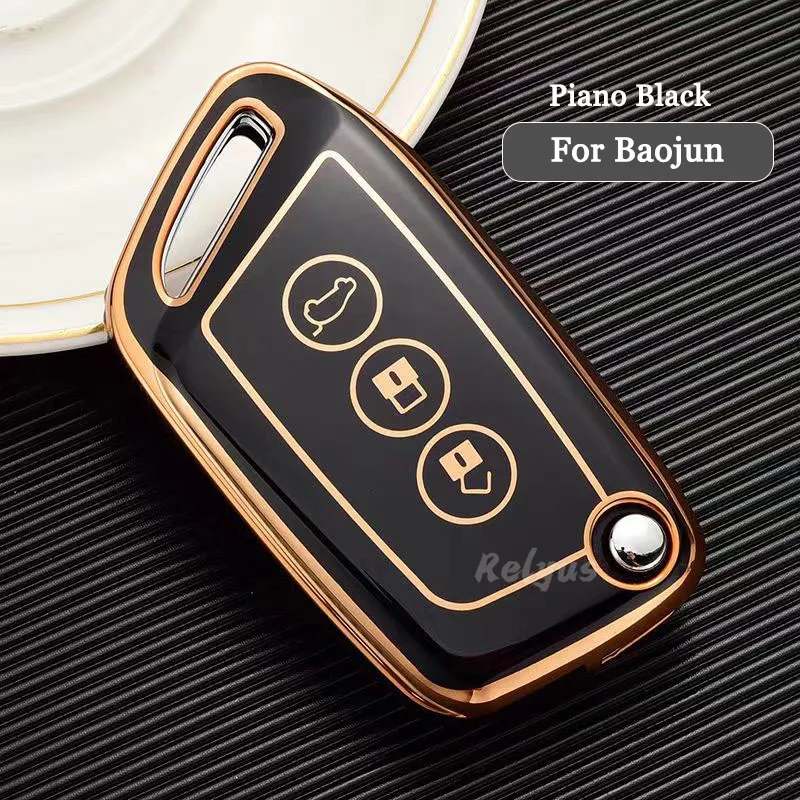 

Fashion Soft TPU Car Remote Key Case Cover Fob For Baojun RC6 RM5 RS5 RS3 Keychain Protector Shell Keyless Auto Accessories