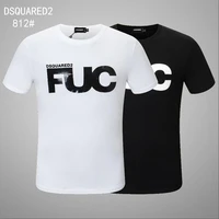 new short sleeved t shirt mens letter printing fashion trend d2 summer youth shirt 812