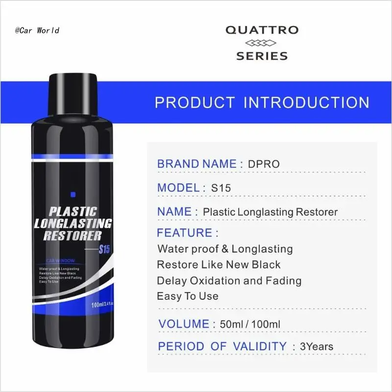 

Автомобильный пластиковый резиновый восстанавливатель 6XDB, восстанавливающий аппарат из черного пластика и отделки, 50 мл/100 мл, восстанавливающее покрытие для автомобиля, мотоцикла