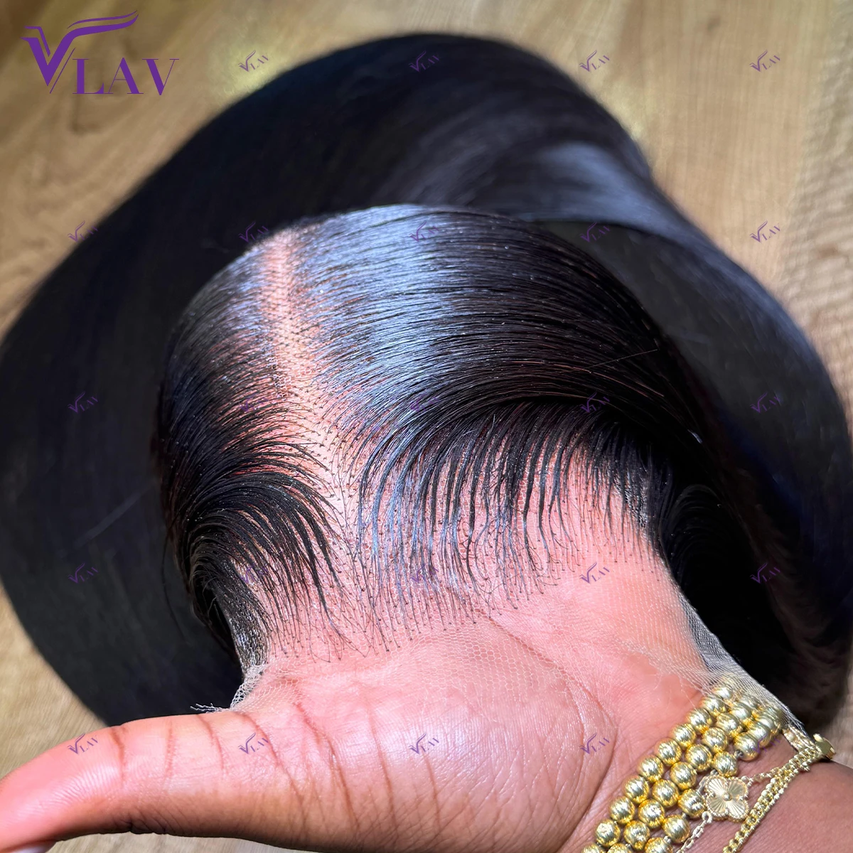 Фото Парик с HD-кружевной передней частью Lagos Hairline 13x4/13x6/360, предварительно выщипанный, шелковисто-прямой, 100% натуральные человеческие волосы, плотность 450, без клея №2