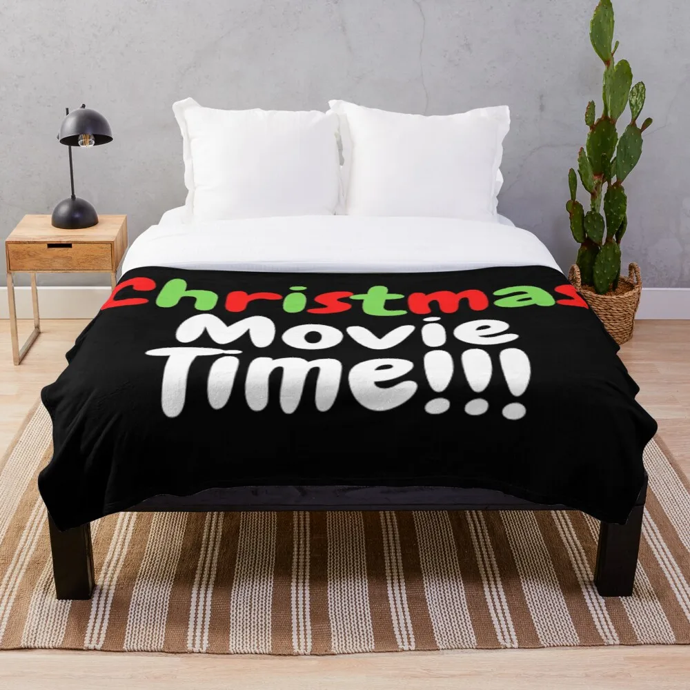 

I just wanna watch christmas movies (White) lazy Blankets Super Soft Throw Blanket, Lightweight Plush Bed Flannel Blanket, Suita