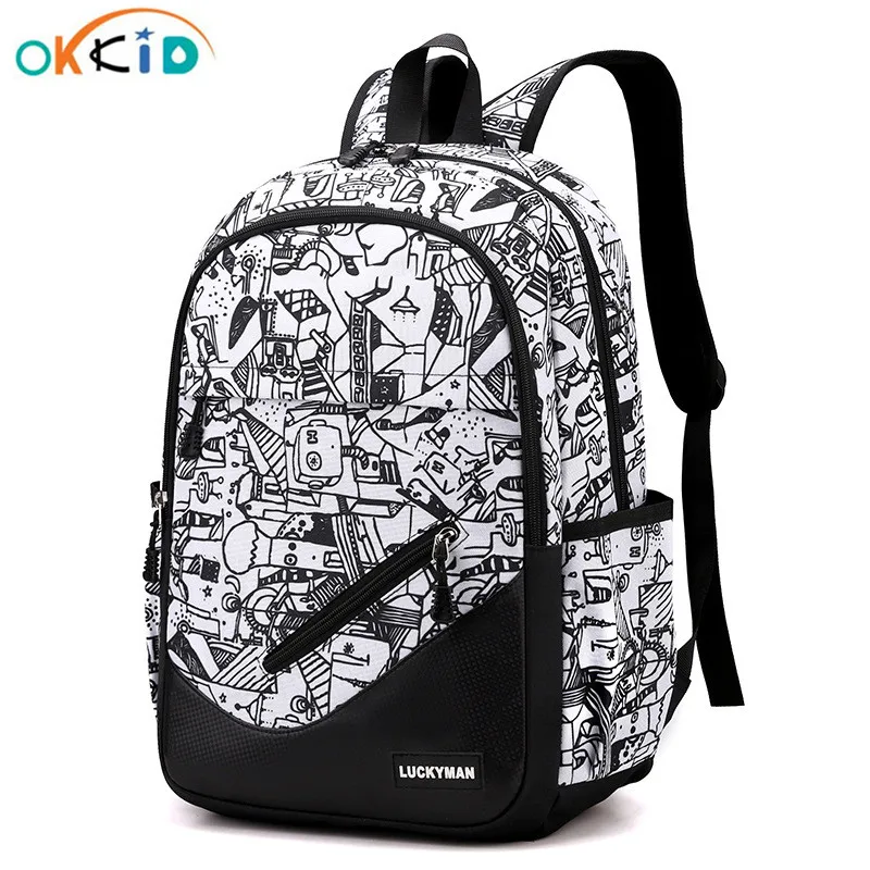 

OKKID teenage boys school backpack middle school student backpack university schoolbag bookbag men cool travel sport backpack