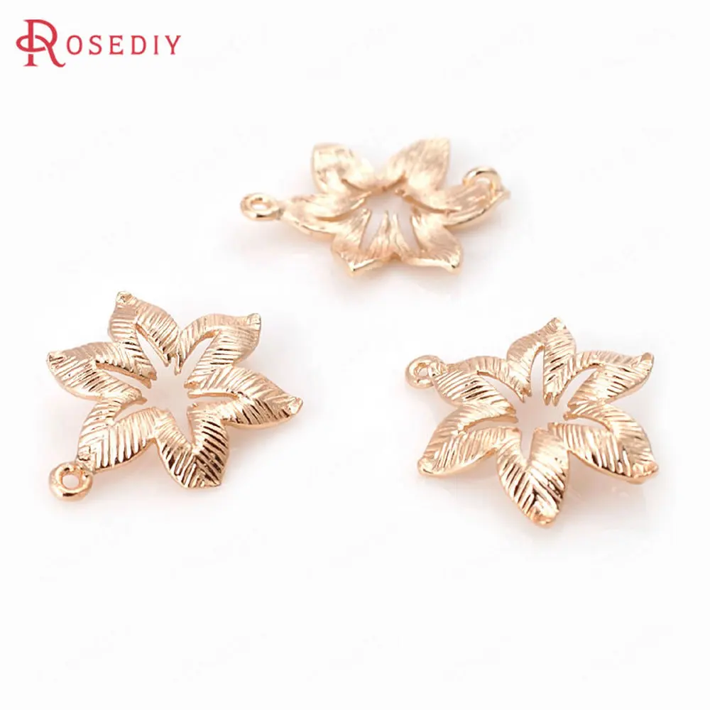 10 шт. латунные подвески в форме цветка 13 х10 мм 15 х14