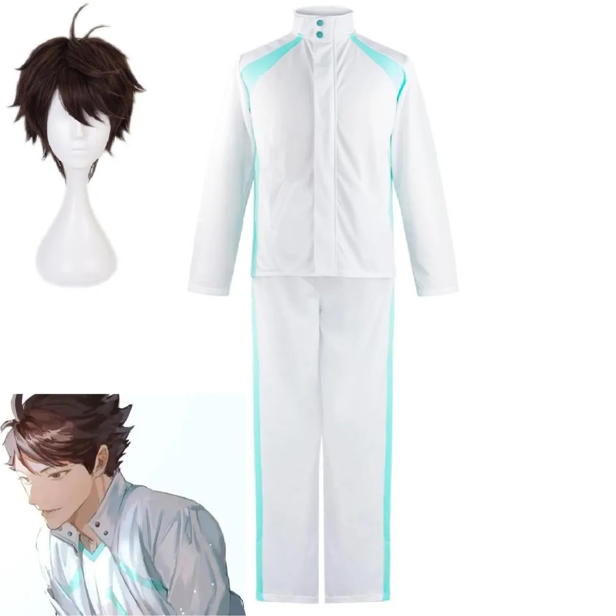 

Oikawa Tooru Косплей Костюм Аниме Haikyuu! Изысканная куртка Aoba Johsai для старшей школы, брюки, парик, Хэллоуин, крутая команда, костюм униформы