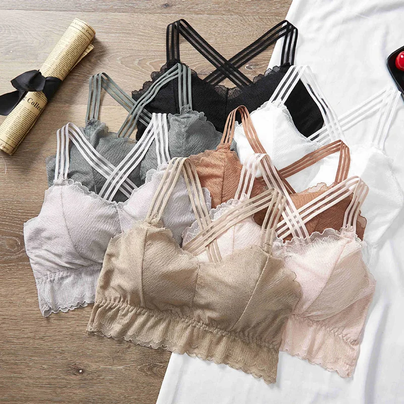 

Кружевной укороченный топ, женское Бесшовное нижнее белье, укороченные топы с подкладкой, женское сексуальное нижнее белье, Модный женский ...