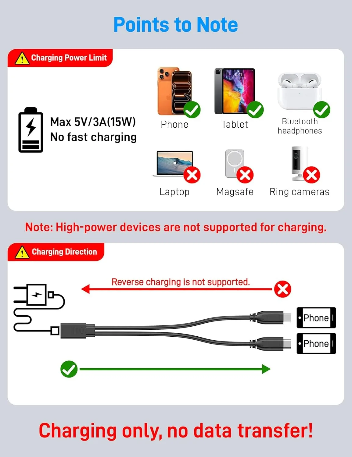 Фото Многопортовый кабель-разветвитель Type-C: USB-C (женский) на 1/2/3 Type-C (мужской), 3A, для зарядки (только для зарядки, без синхронизации данных) №4