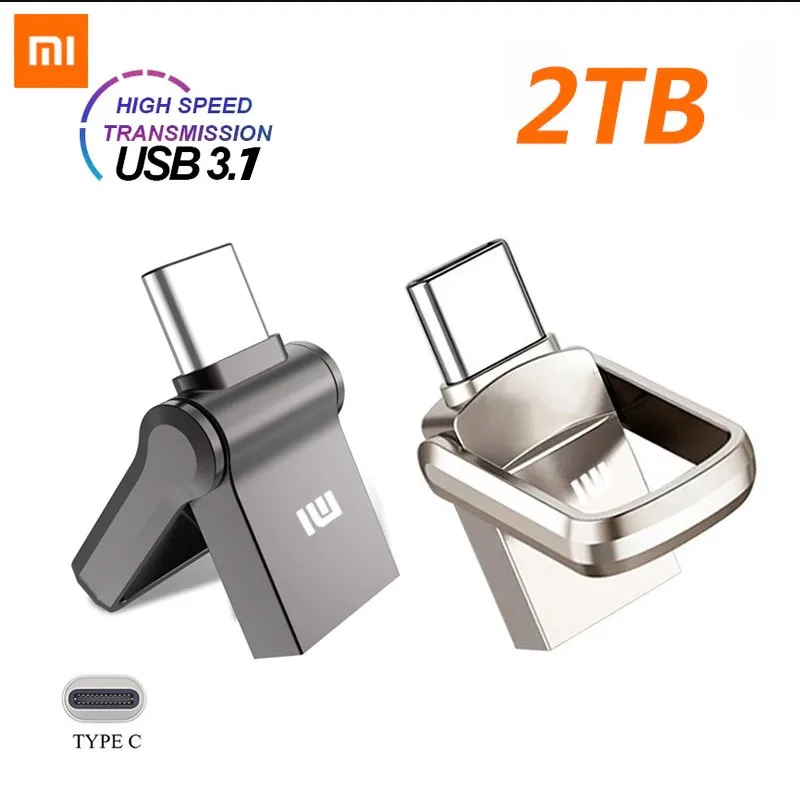 

XIAOMI USB3.1 Flash Drive 2-in-1 Type-C Pen Drive 2TB High-Speed Metal 1TB Thumb Usb PenDrive U Disk For Memory Data Storage