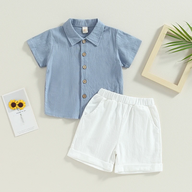 

Рубашка с отложным воротником и коротким рукавом и шорты с эластичным поясом