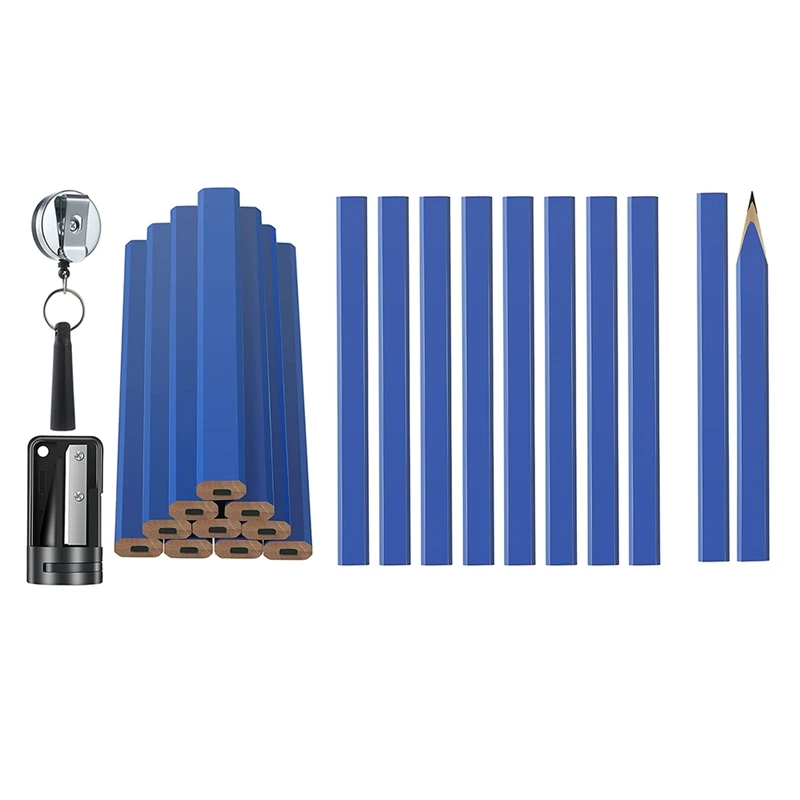 

7 Inch Woodworking Pencil Set Octagonal Carpenter Marker Pencil With Accessories
