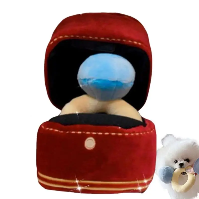 

Креативная коробка для колец, плюшевая игрушка, чехол для любви с бриллиантами, мягкая игрушка для жевания домашних животных, креативная ко...