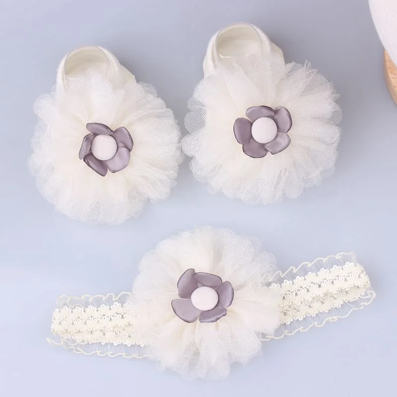 

2/3 Pcs/Set Hairband Newborn Baby Girl Lace Headbands Turban Socks Set Bows Elastic For Girl Baby Headband Hair Accessories