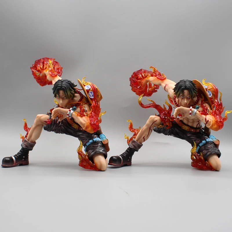 

One Piece Action Figure GK IU Battle Damage Portgas D Ace Figurine Lightable 20cm PVC Anime Model Statue Collection Toys Gifts