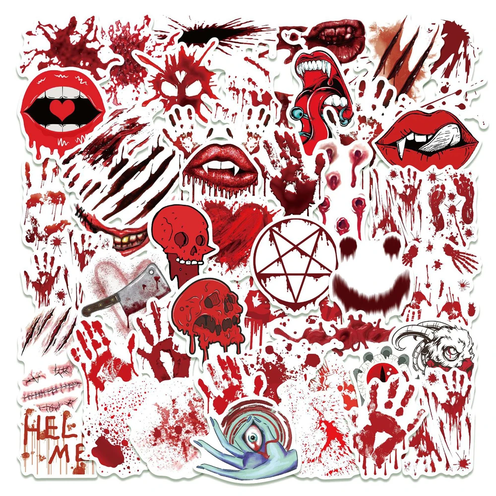 

10/30/50PCS Horror Movie Bloody Trendy Creative Graffiti Stickers Bicycle Scooter Car Helmet Laptop Computer Wholesale