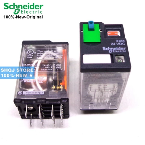 Schneider 100%- 5 шт. Оригинальное реле RXM4AB2BD RXM4AB2P7 RXM4AB2JD RXZE1M4C 4CO 6A + LTB + светодиодный 24 В постоянного тока в переменного тока