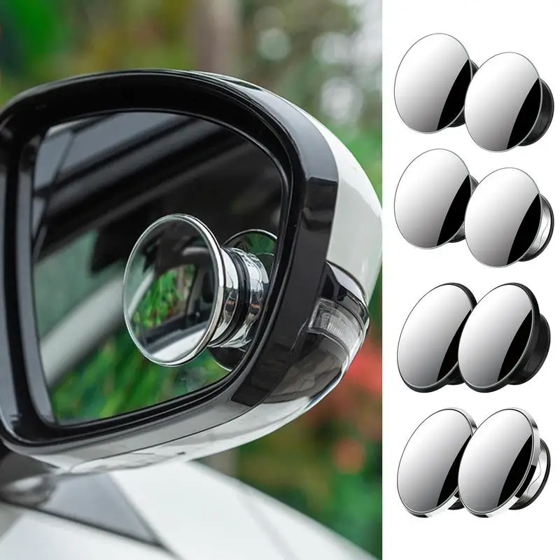 

Blind Spot Mirror With Suction Cup Wide Angle 360 Degree Convex Rear View Mirrors Exterior High Definition Reflective Lenses