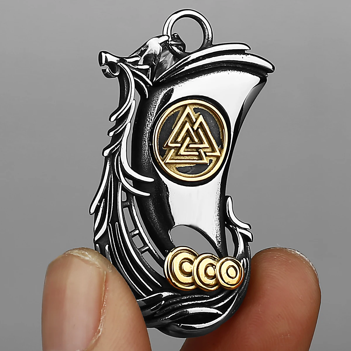 Мужское винтажное ожерелье Викинг один Raven Huginn and Muninn Valknut из нержавеющей стали 316L