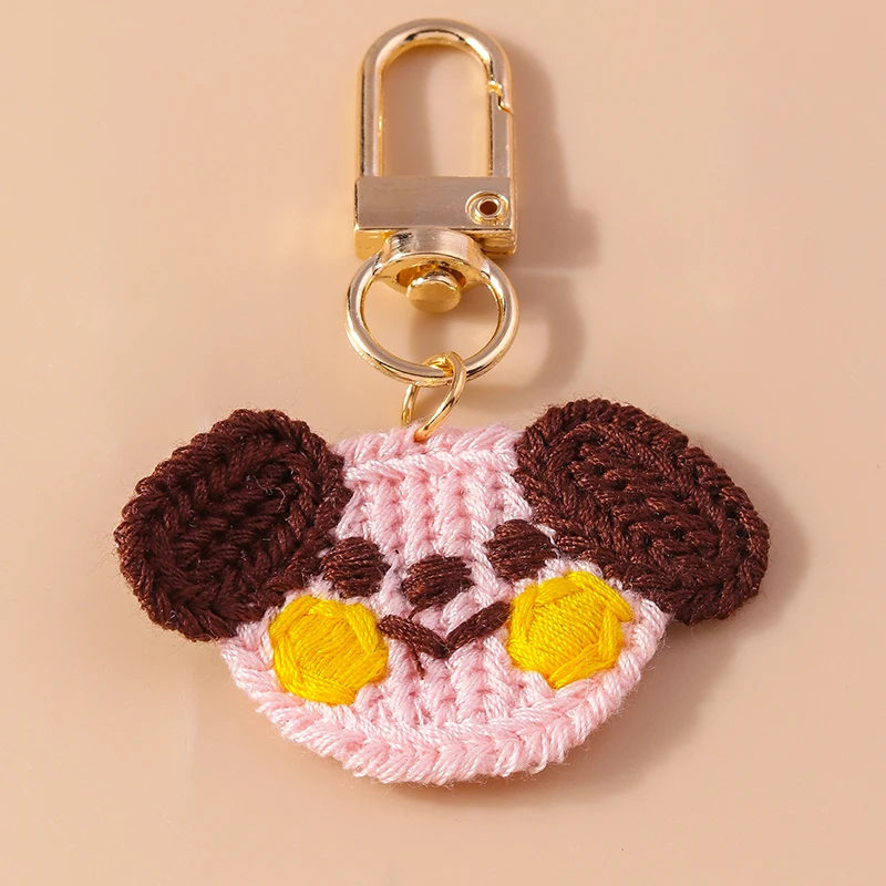 

Cute Dog Keychain DIY Handmade Knitted Animal Keyrings Souvenir Gifts for Women Men Car Key Handbag Hanging Key Chains Accessory