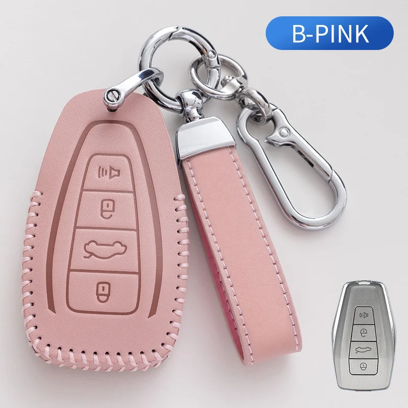 

Чехол из воловьей кожи для автомобильного ключа с дистанционным управлением, чехол-держатель для Geely Emgrand X7 EX7 Coolray 2019-2020, аксессуары для авто...