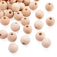 unfinished natural wooden beads round spacer wooden loose beads for diy macrame jewelry making bracelet necklace accessories