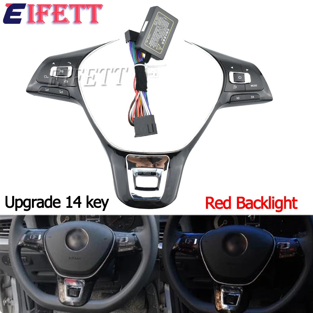 

Для VW Jetta Polo Passat Bora Sagitar Golf 2014-2019 Кнопка переключения на руле Ступицы Кнопка громкости Аудиопереключатель Телефон GPS