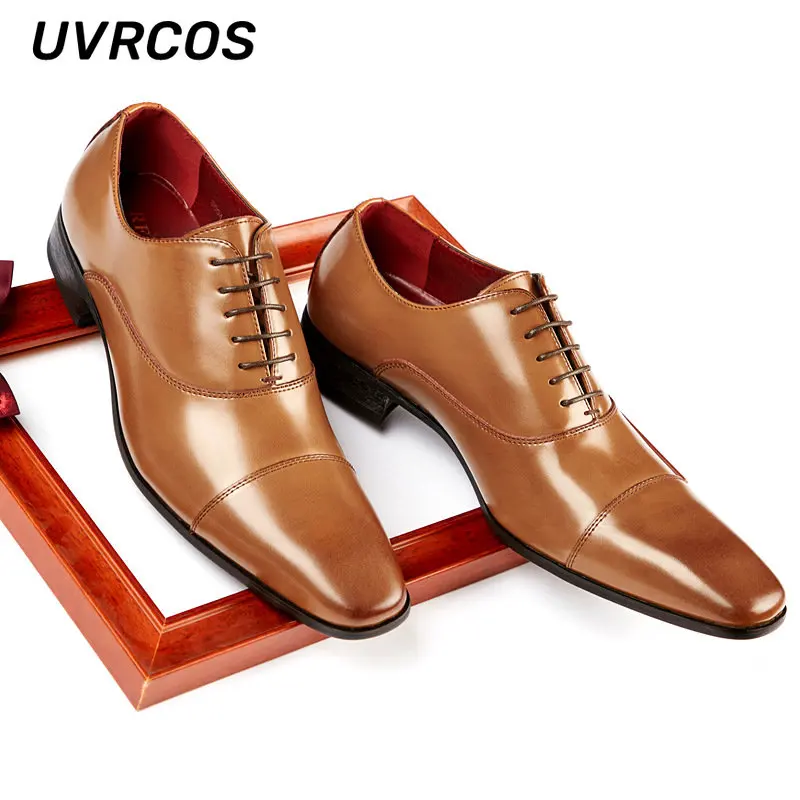 

Business Formal Leather Shoes Men Lace-up Square-toed Three-joint Oxford Fashion Low-top 2022 New Loafers