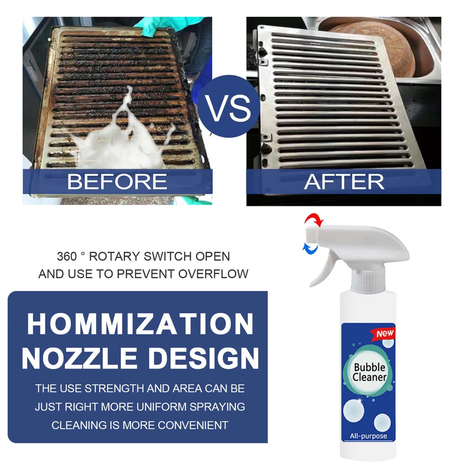 

New Style Kitchen Cleaning Foam Cleaner Rust Cleaner Cleaning Cleaning Wash Spray Bubble Bubble Grease Ionic Household