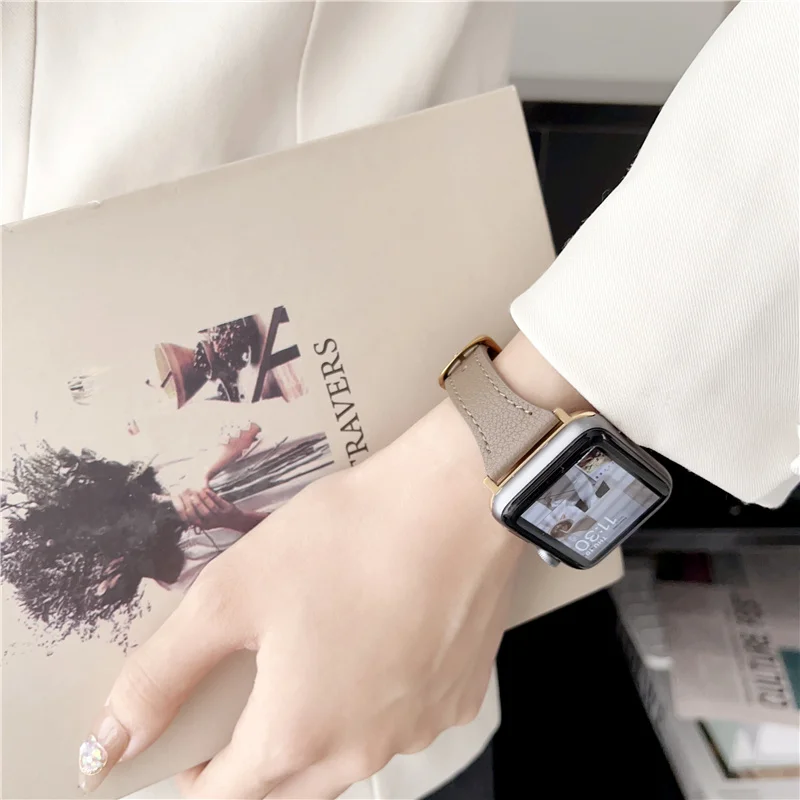 Кожаный ремешок для HK8 HK9 Pro Max band 44 мм 40 45 49 браслет из бисера DT7 DT8 Ultra ZD8 H11 W59 часы