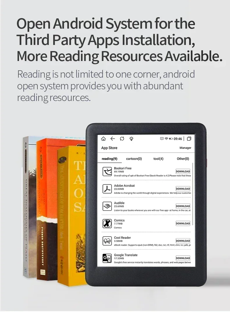 2023 НОВЫЙ likebook 6-дюймовый считыватель электронных книг с двухцветной передней