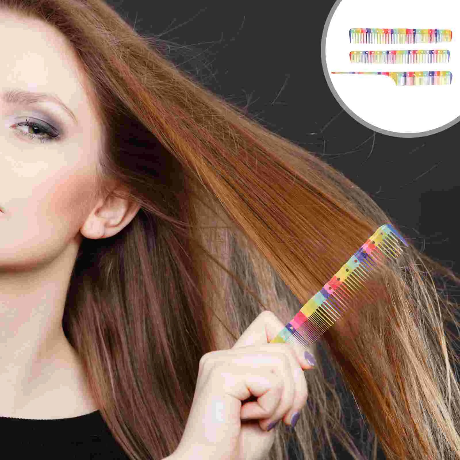 

Comb Hair Tail Styling Rat Teasing Combs Resistant Heat Pintail Fine Barber Rainbow Women Pin Haircut Brush Travel Care Head