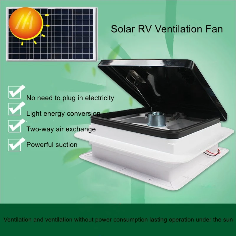 Solar caravan skylight exhaust fan roof exhaust fan ventilation fan villa outdoor caravan extractor fan ventilation