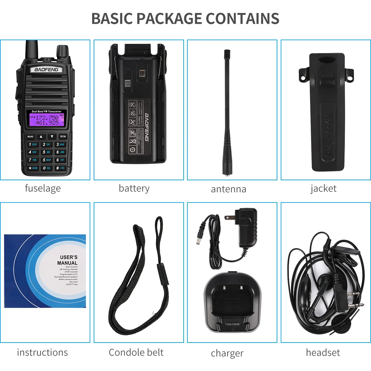 2/1Pcs BaoFeng UV-82 Portabl Walkie Talkie 8W 10KM High Power long range Two-way Radio Dual PTT Vhf Uhf Receiver Transmiter UV82