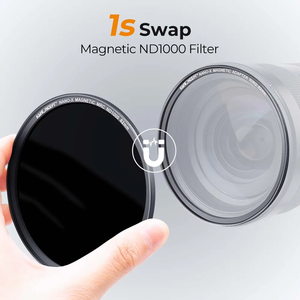 K&F Concept Magnetic HD ND1000 Nano-X Camera Lens Filter with Multi Layer Coatings with Lens Cap Filter 55mm 58mm 62mm 67mm 77mm enlarge