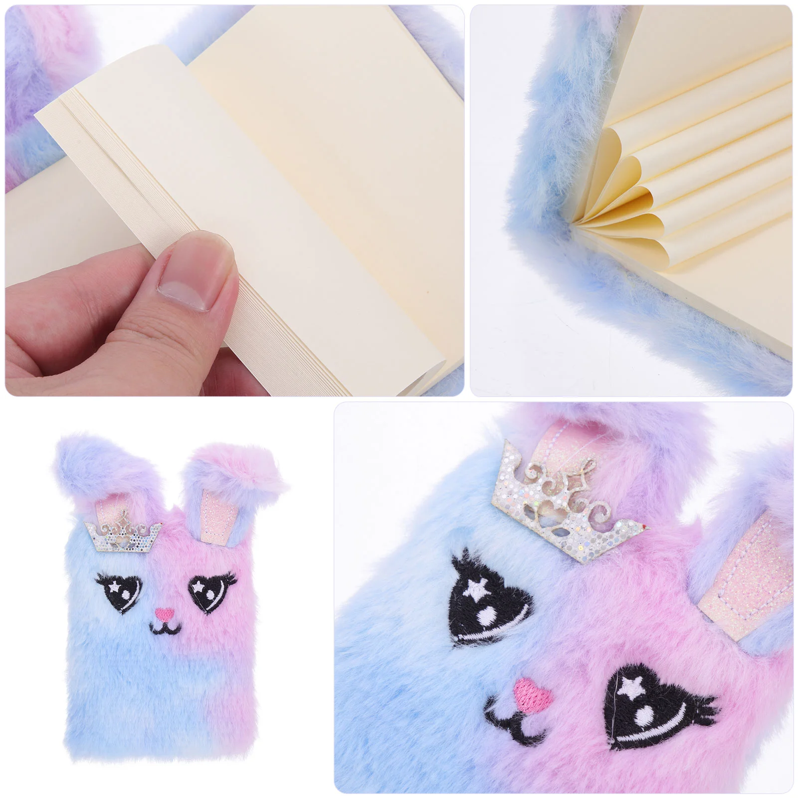 

Mini Notebook Girl Accessory Notebooks Girls Rabbit Plush Daily Use Diary Adorable Cover Child