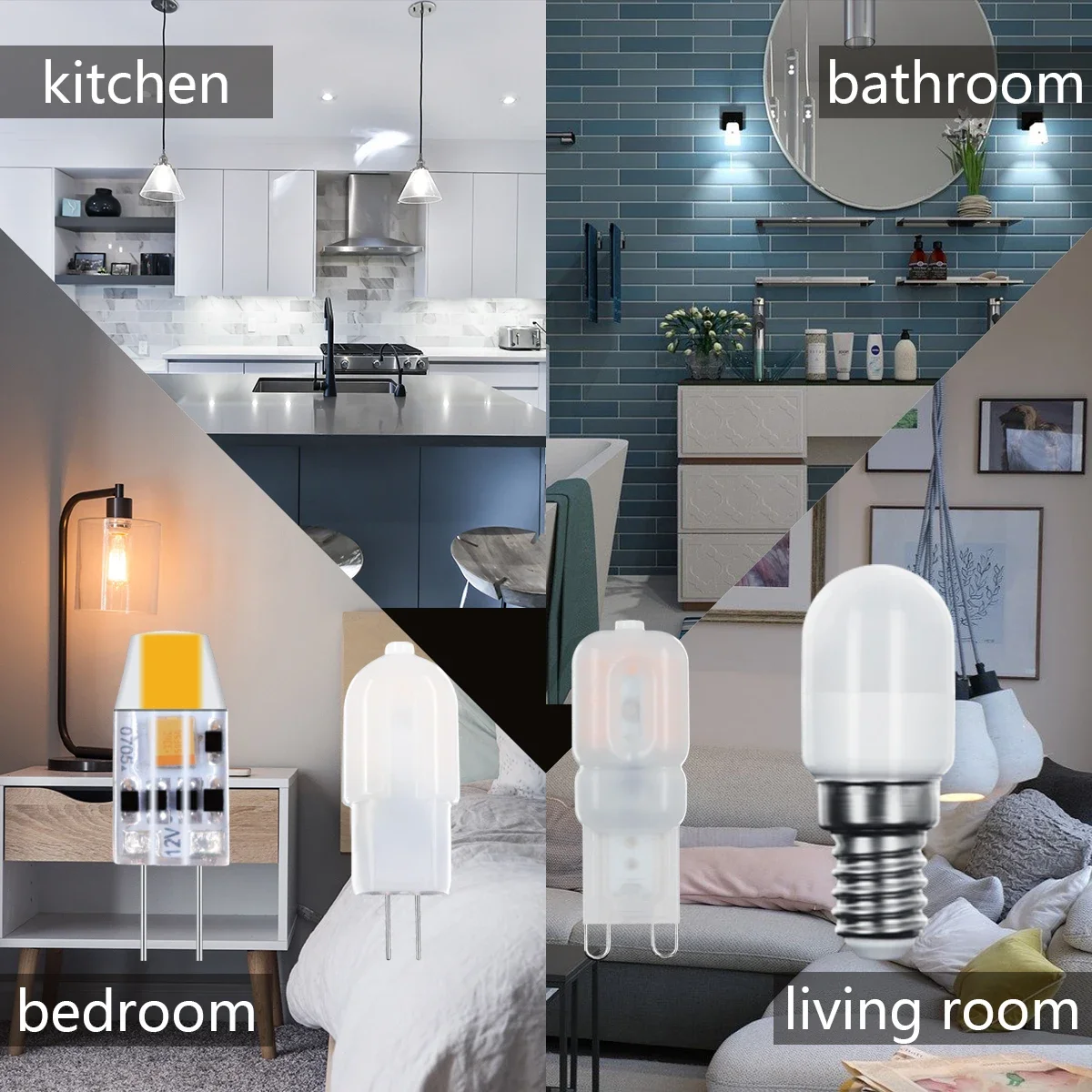 Светодиодная мини-кристаллическая лампа лампа-холодильник G4 G9 AC/DC 12 В AC220V теплый