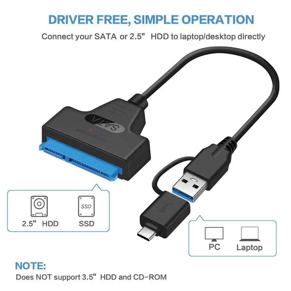 

USB SATA 3 Cable Sata To USB 3.0 Adapter UP To 6 Gbps Support Connectors Usb Sata Adapter Cable 2.5 Inches Ssd Hdd Hard Drive