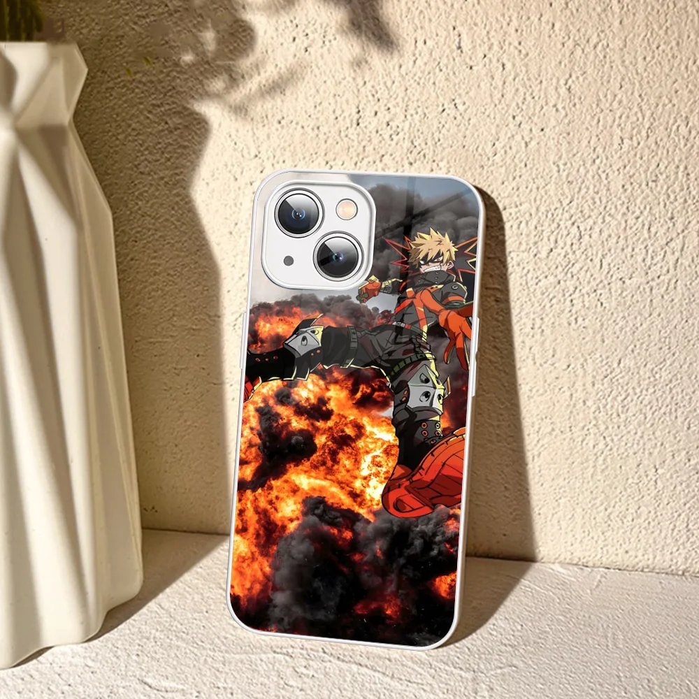 Cartoon B-Bakugo K-Katsuki Phone Case For IPhone 14 13 12 Mini 11 Pro XS Max X XR Plus Tempered Glass Cover