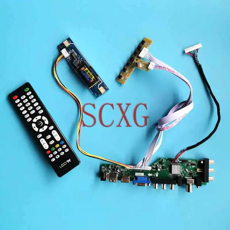 

3663 DVB Digital Controller Board Fit N170C1 N170C3 N170C4 30 Pin LVDS DIY Kit USB VGA AV RF HDMI-Compatible 1440*900 2-CCFL 17"