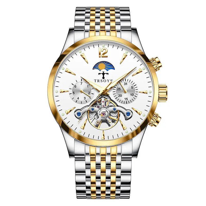 Luxury Business Luminous Waterproof  Automatic Hollow Tourbillon Mechanical Dive Men's Wrist Watches