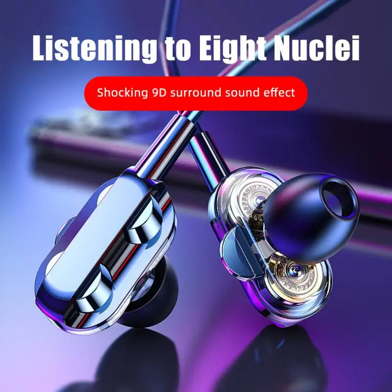 

3.5mm Universal Wired Headphones In-ear Mobile Phone Line Control Stereo Subwoofer With Mic Volume Control Earphones Headsets