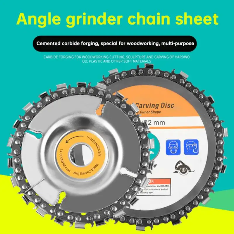 

5 Inch Angle Grinder Chain Disc 4 Inch Woodworking Circular Saw Blade Carving Chain Disc High-Speed Grinding Sanding Saw Tools