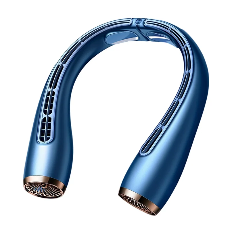 

Бесшумный вентилятор с шейным ободом, USB-вентилятор без лопасти для дома и улицы, перезаряжаемый, синего цвета