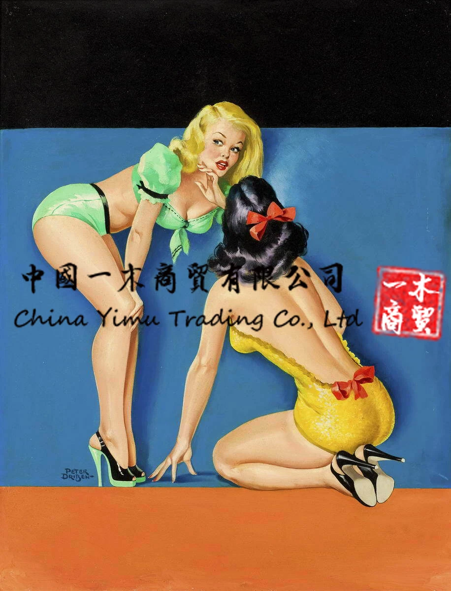 Питер дрибен пин ап девушки прикрытие искусство шепот жикле бумага печать постер