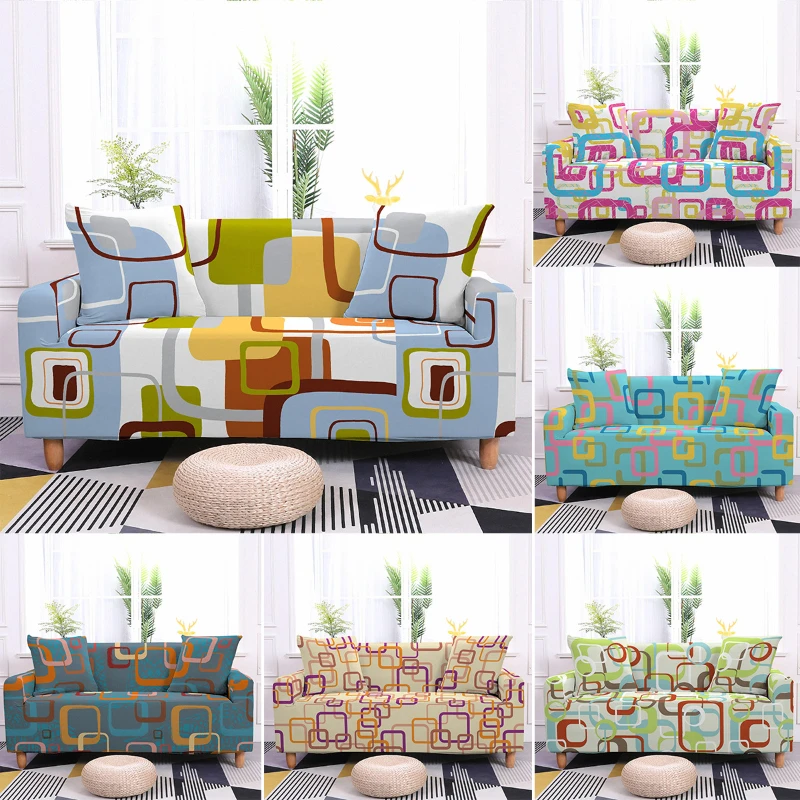 

Сцепляющийся эластичный чехол для дивана из спандекса с графическим принтом Мандала все включено Чехлы для дивана в гостиную L-образный чех...