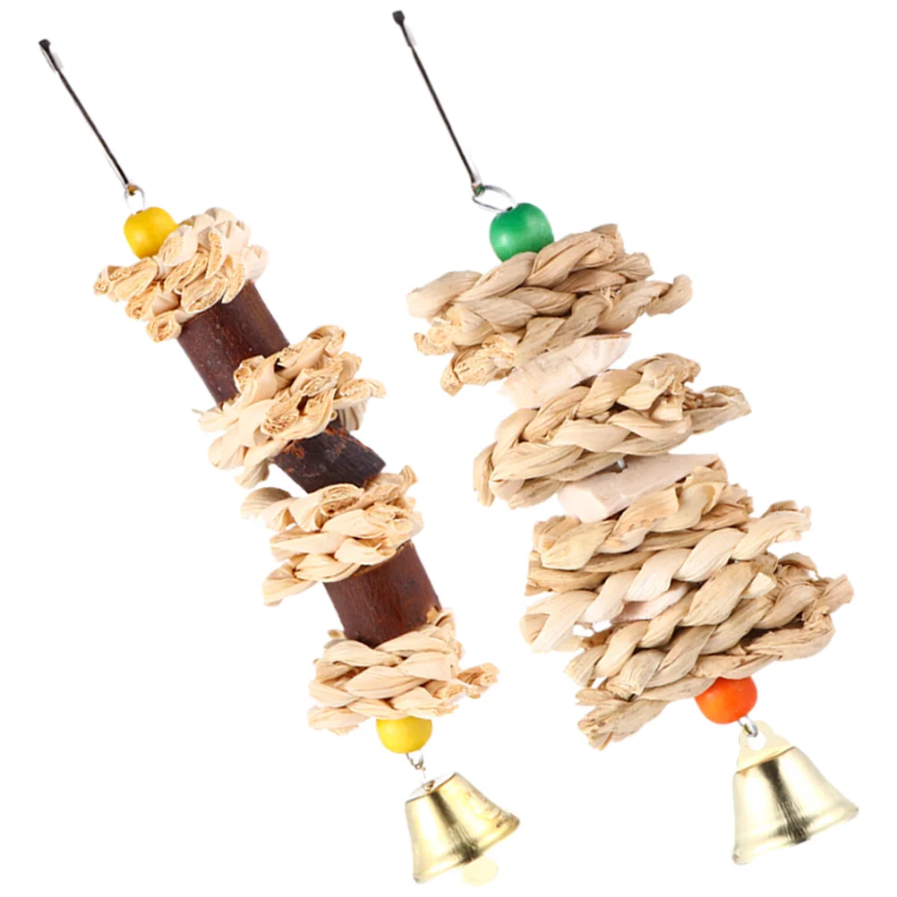 2pcs Decorative Pet Plaything Hanging Toy Interesting Parrot Toy for Bird Supply Bird Cage Accessory