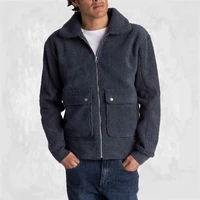 mens fallwinter hot lapel long sleeve thickened lamb fleece jacket slim fleece jacket