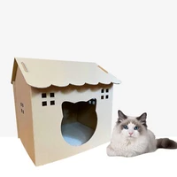 cardboard cat house corrugated paper diy manual scratcher nest breathable cat kennel grinding claw cat hiding house pet products